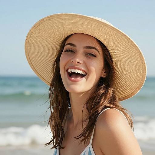 Joyful Woman in Summer Sun