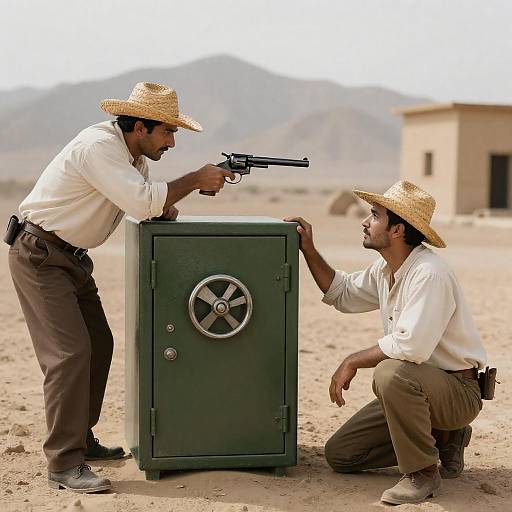 Desert Duel: A Tense Standoff Scene