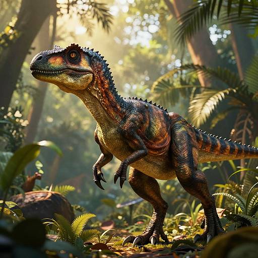 Realistic Velociraptor in Prehistoric Jungle