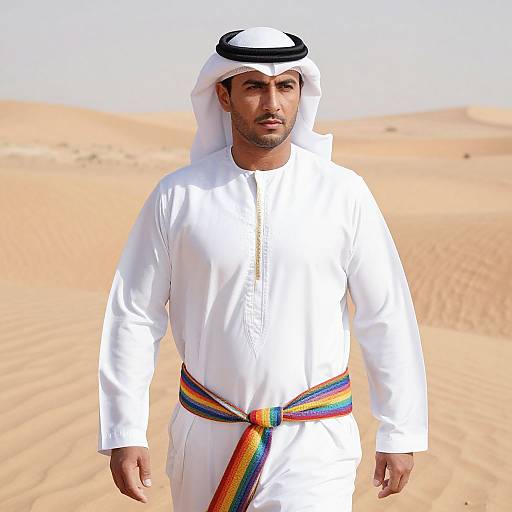 Photorealistic Middle Eastern Man in Desert