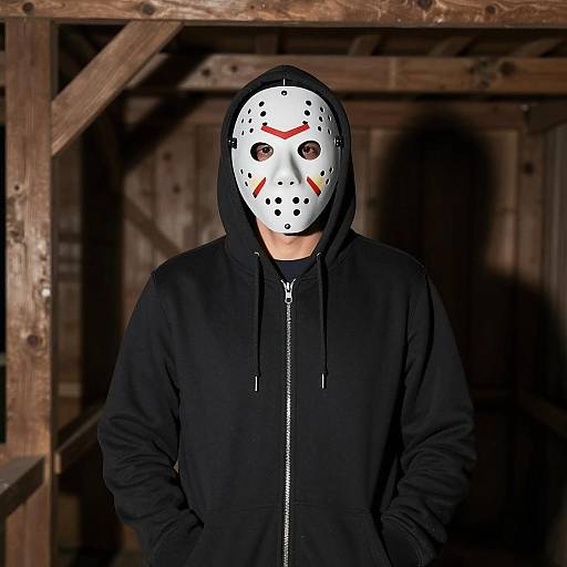 Mysterious Figure in Jason Voorhees Mask