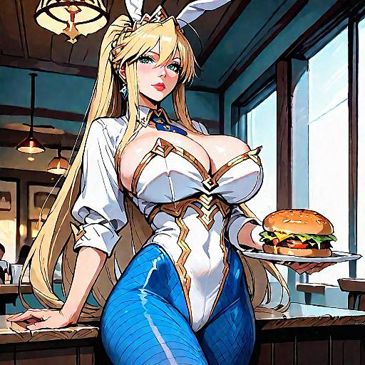 Playboy Bunny Artoria Serving Burger