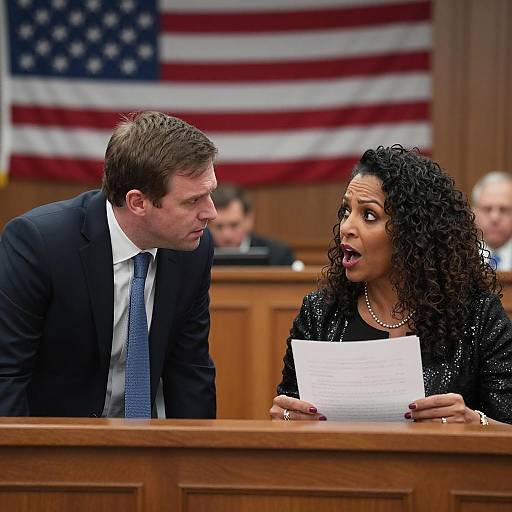 Dramatic Courtroom Confrontation Scene