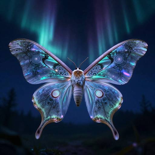 Prismatic Aurora Moth Twilight Guardian