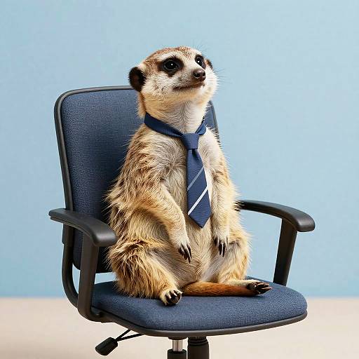 Whimsical Meerkat in Office Attire