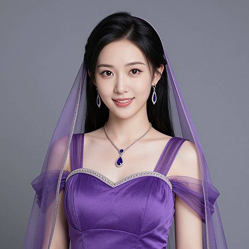 Realistic Ariel in Purple Dress