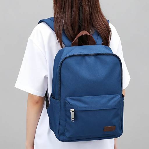 Girl with Backpack and Scarf