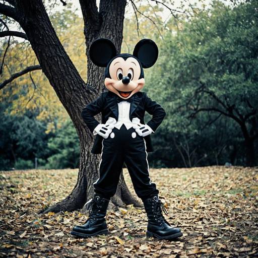 Person in Mickey Mouse Costume Outdoors
