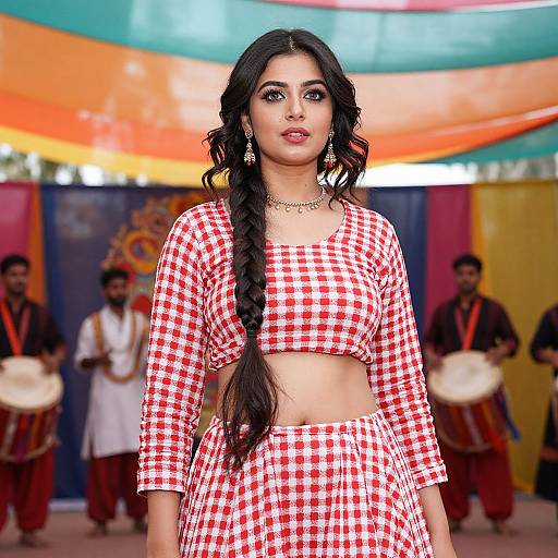 Confident Indian Woman in Punjabi Festival Costume