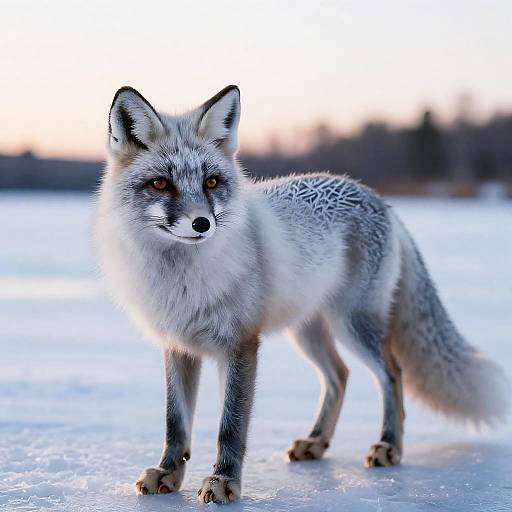 Frosted Silver Fox at Sunrise