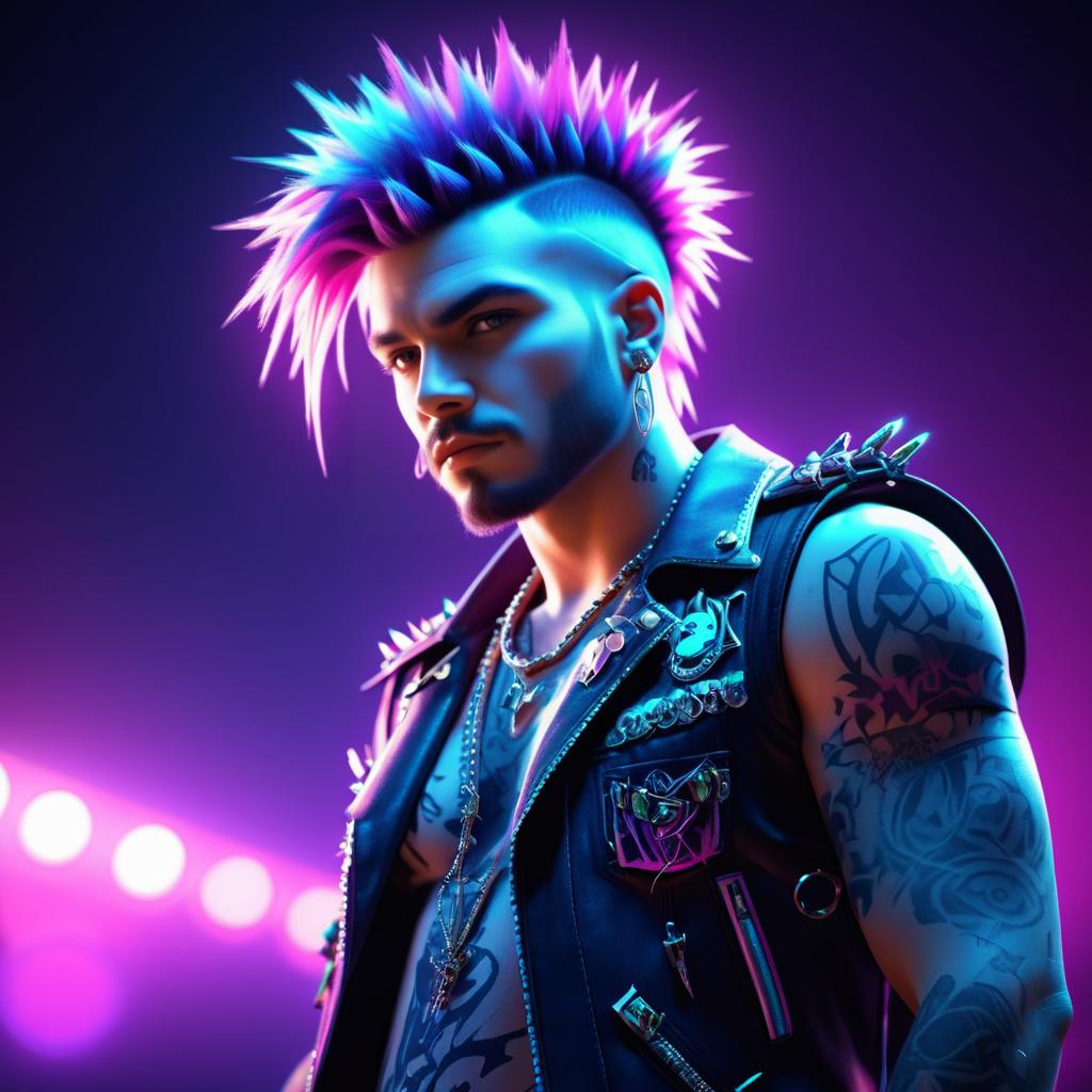 Fantasy Punk Rocker Character Design