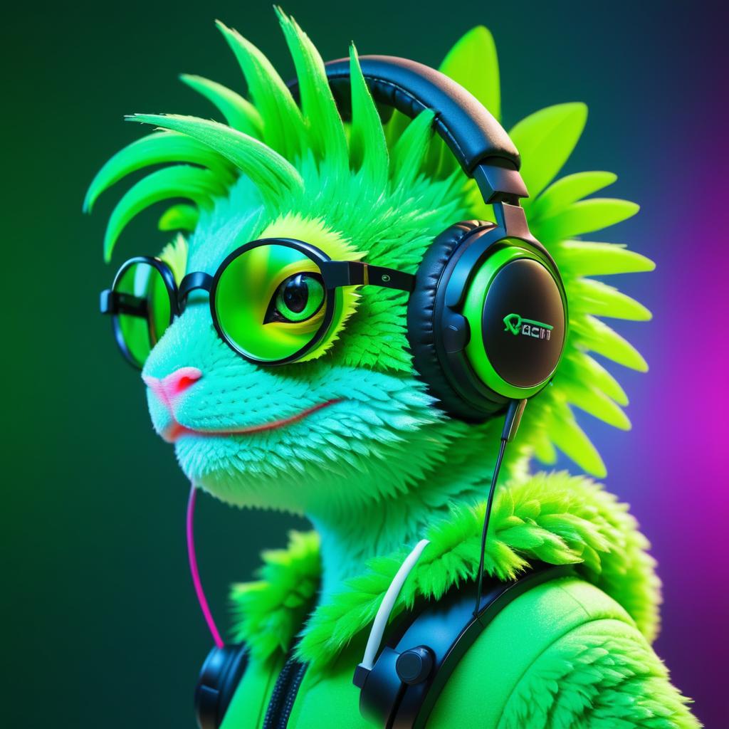 Vibrant Anthropomorphic Chameleon Portrait