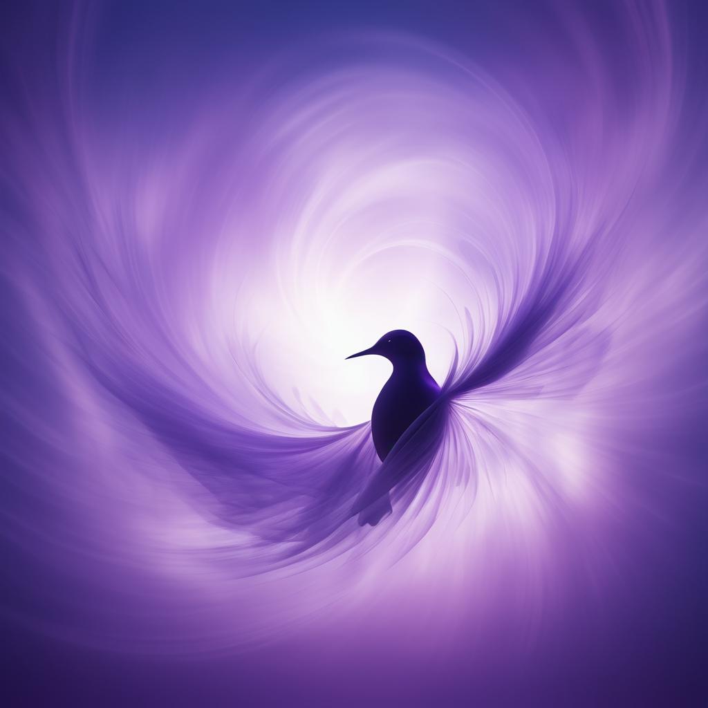 Ethereal Bird Silhouette in Violet Aura