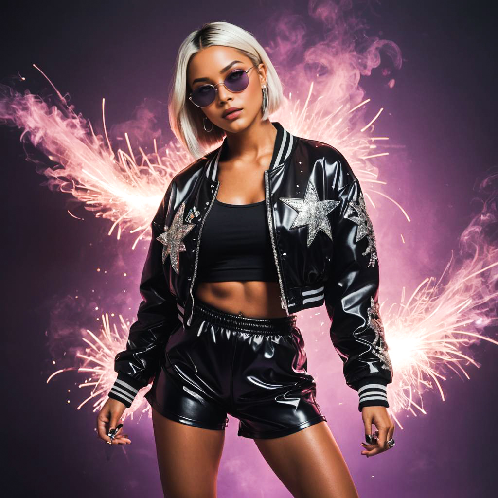 Vibrant Dance-Pop Artist in Edgy Style