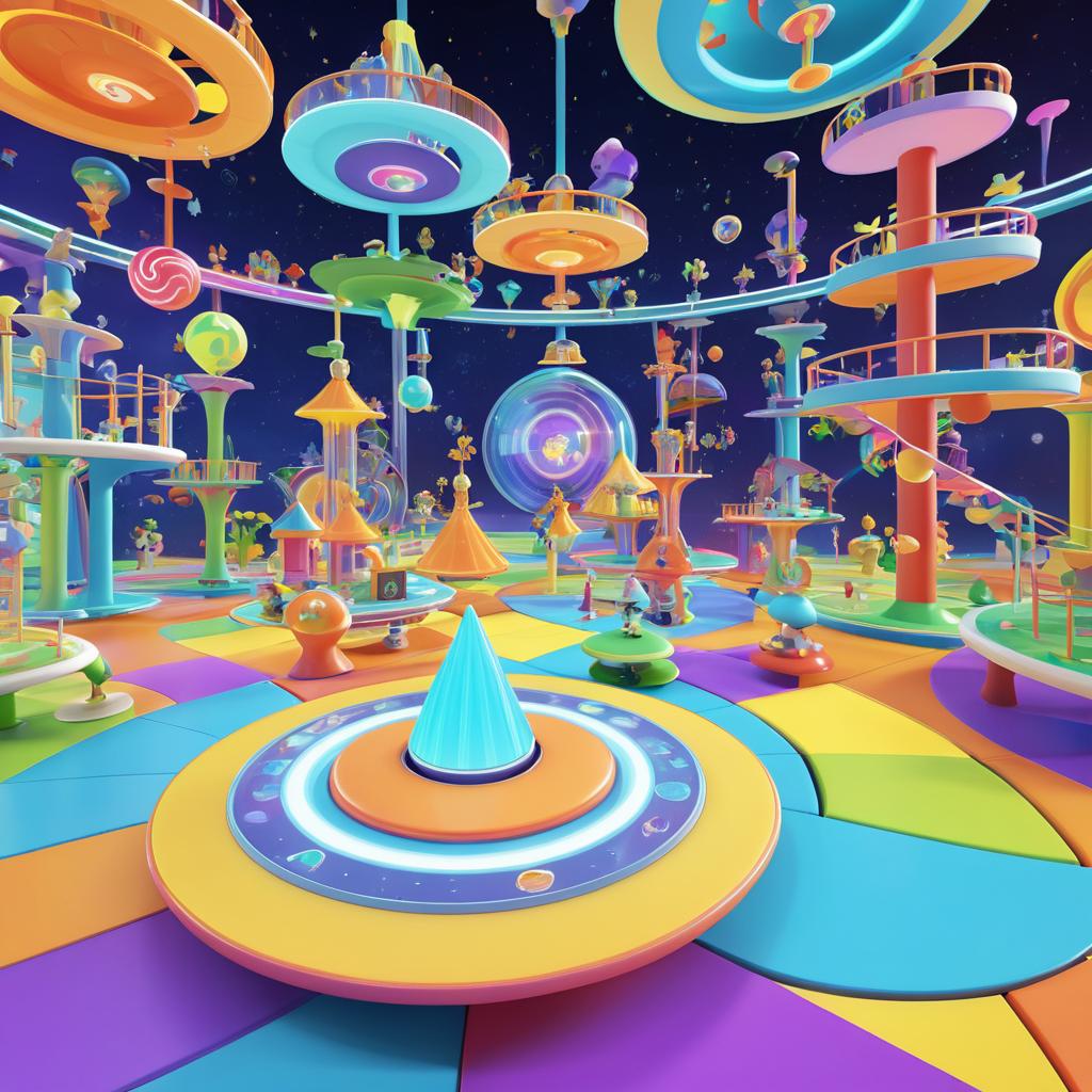 Whimsical 3D Playground Adventure Scene