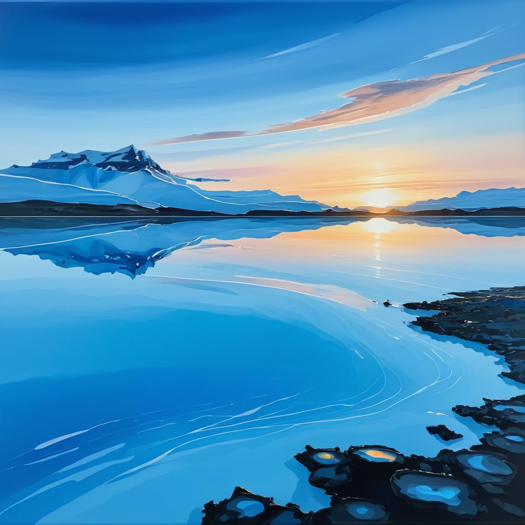 Tranquil Sunset Over Iceland's Blue Lagoon