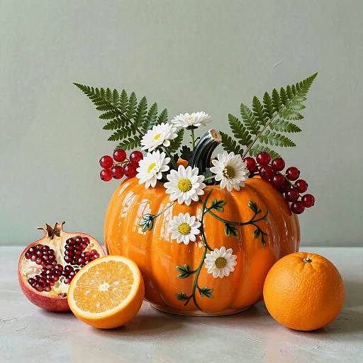 Pumpkin Bowl Still Life Composition