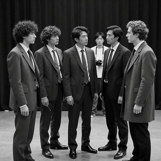 Dramatic Black and White Studio Scene