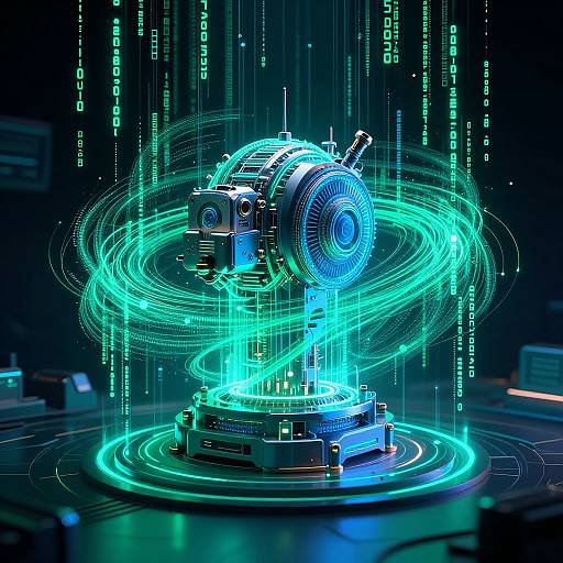 Futuristic AI Generator Visualization