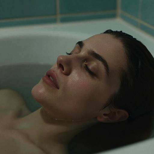 Ethereal Dark Bath: Close-Up Portrait