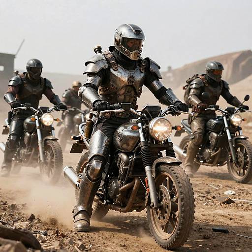 Futuristic Riders in Post-Apocalyptic Battle