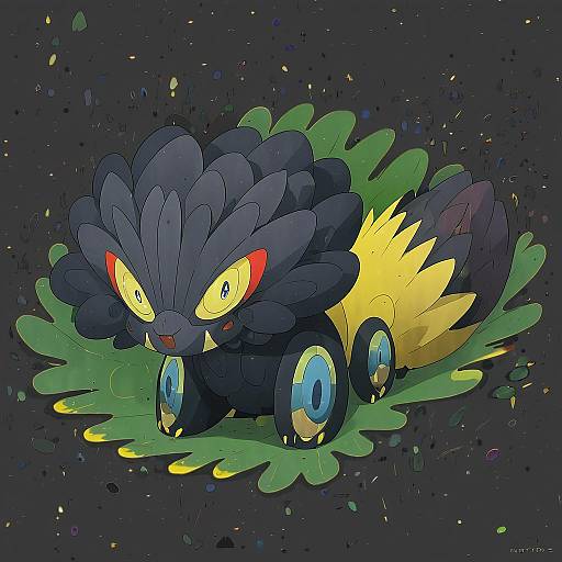 Illustration of Applin, pokemon in the style of Norizc