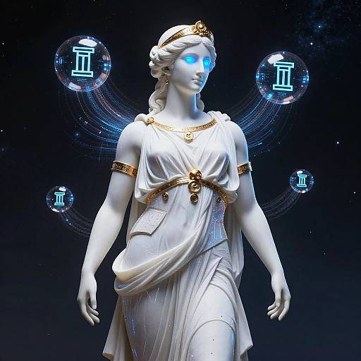 Futuristic AI Greek Goddess