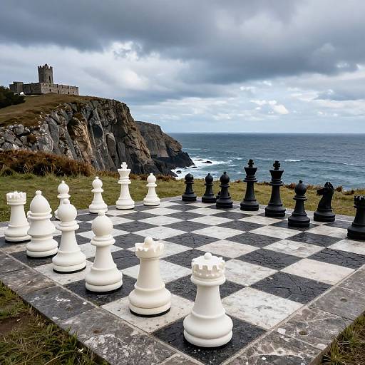 Colossal Chessboard on Rugged Coast