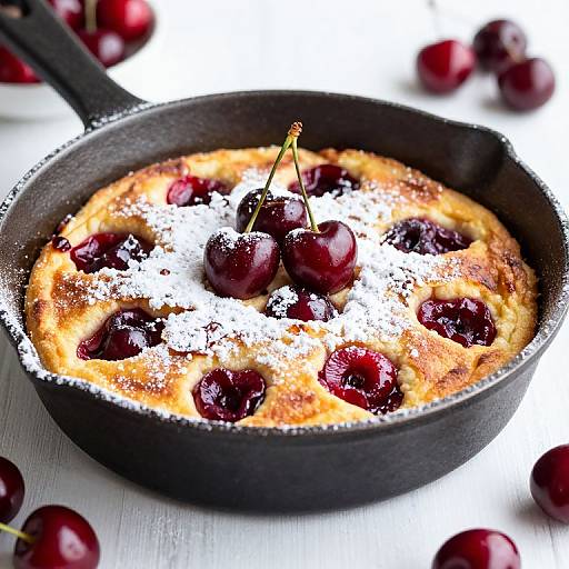Fresh Cherry Clafoutis in Skillet