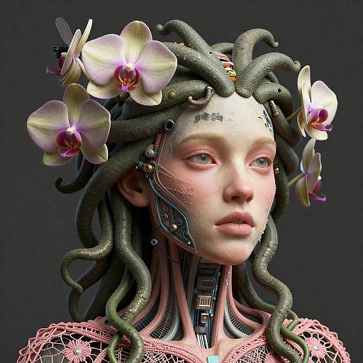 Hyper-Realistic Art Nouveau Medusa