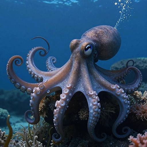 Cinematic Octopus Ocean Scene