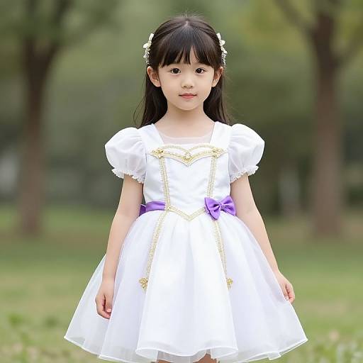 Young Girl in Elegant Dress