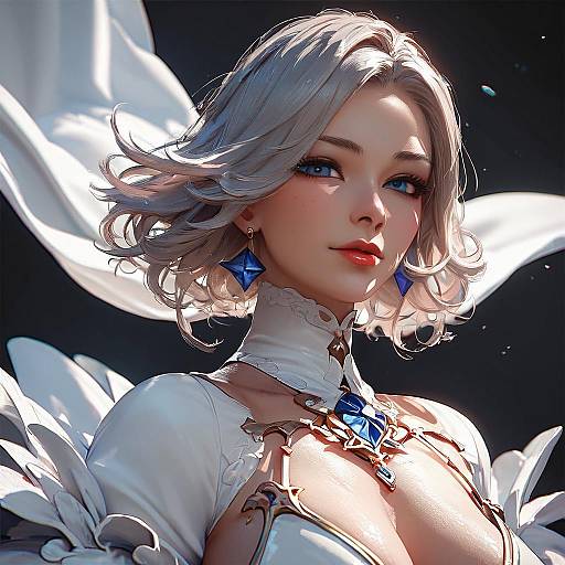 3D Anime Girl in Erotic Gown