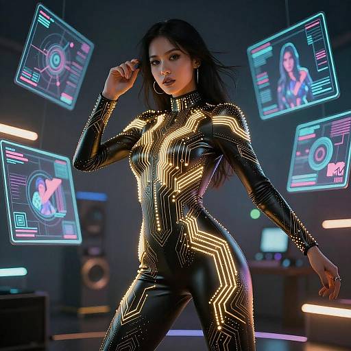 Ultra-Realistic Neon Quantum Hacker