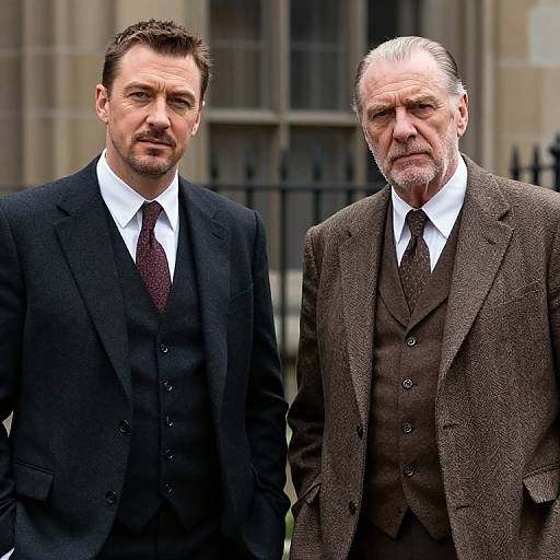 Two Men Wearing Vintage Suits Outdoors