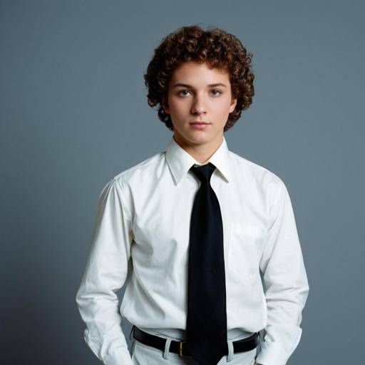 Young Man in White Shirt and Black Tie