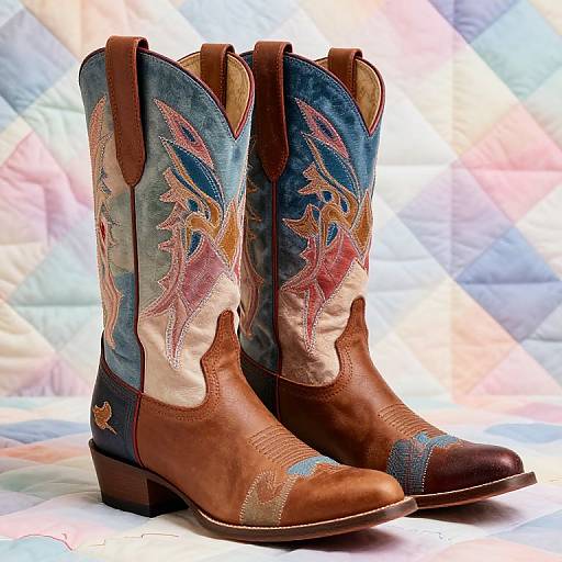 Whimsical Patchwork Cowboy Boots