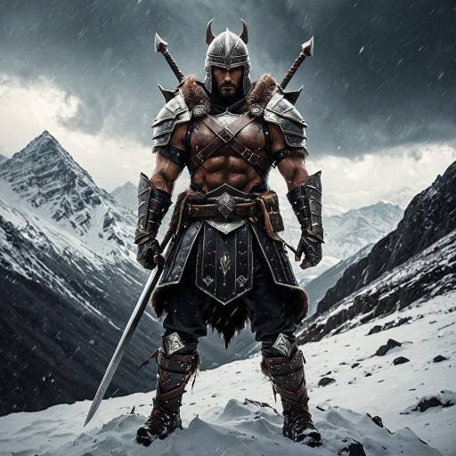 Epic Mountain Warrior in Armor