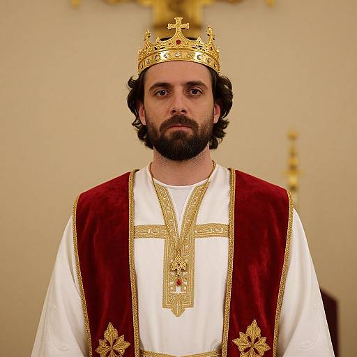 Bearded Man in Ornate Royal Attire
