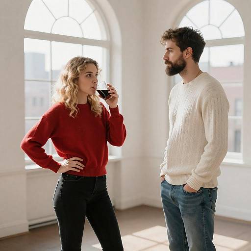 Casual Conversation in a Sunlit Room