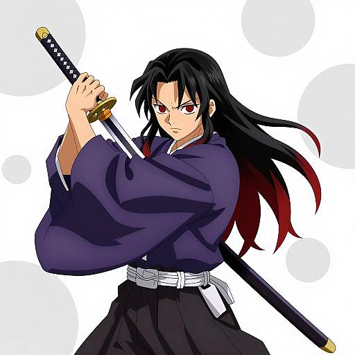 Intense Anime Character with Unique Features