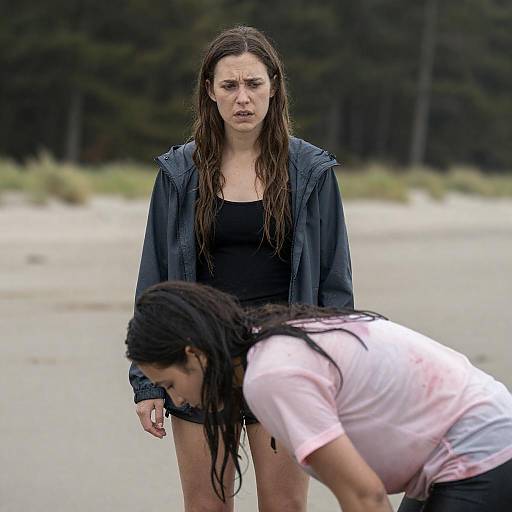 Concerned Women at the Beach