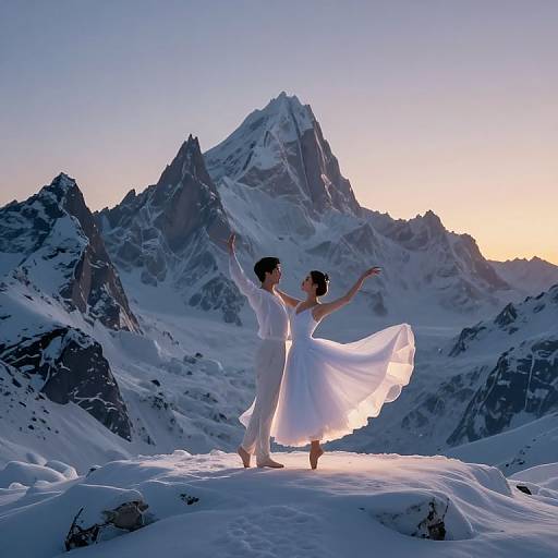 Ethereal Mountains in Celestial Glow