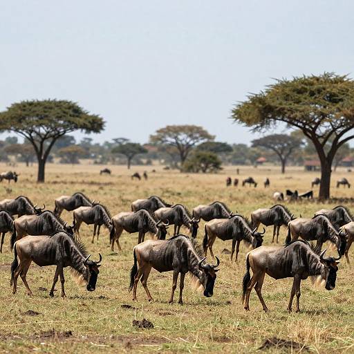 African Savanna Wildebeest Herd