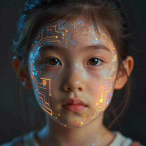 Surreal Cybernetic Child Portrait