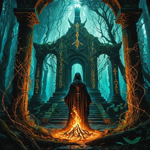 Ethereal Mage in Enchanted Forest Temple