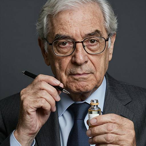 Elderly Man in Pinstripe Suit Portrait