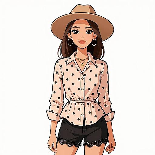 Smiling Woman in Casual Chic Outfit