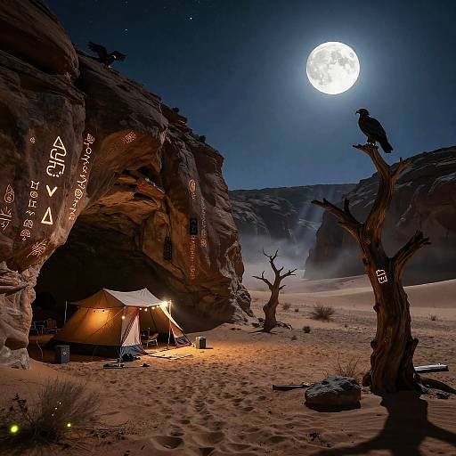 Mythical Nightscape Desert Canyon