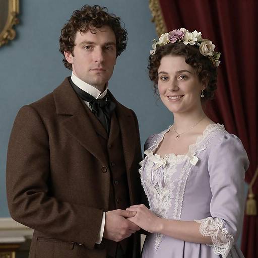 Victorian-Era Couple Indoor Portrait